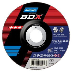 Disco da sbavo: 180x6,5x22,23 mm, specifica A24R-BF27, METAL-INOX, BDX
