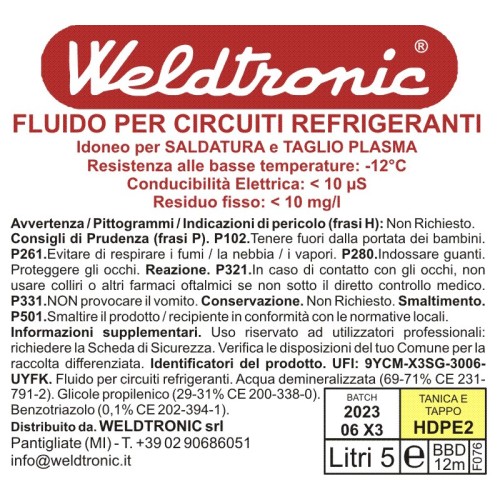 Liquido refrigerante per saldatrici, tanica 5 Lt