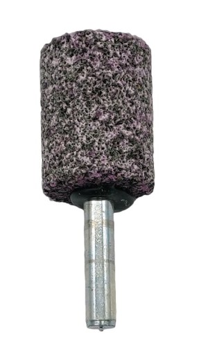 Molettina con gambo, A/AR24R5V, 40x40x8x40 mm, fig.1, corindone grigio/rosa
