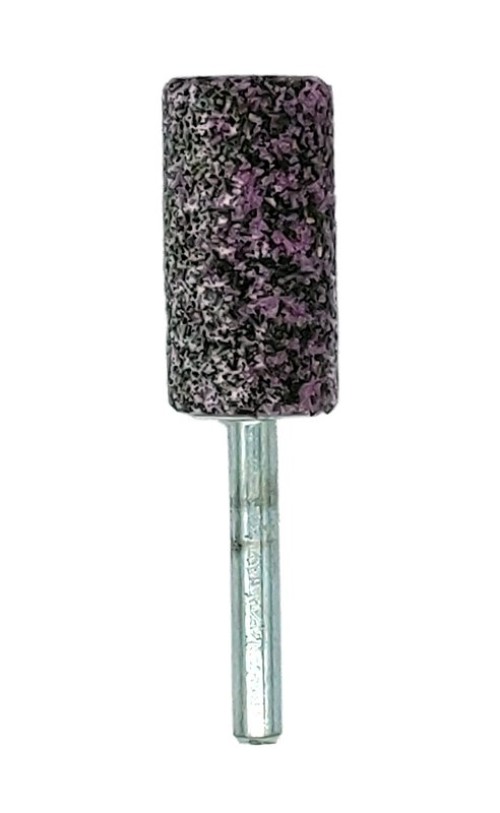 Molettina con gambo, A/AR24R5V, 20x40x8x40 mm, fig.1, corindone grigio/rosa