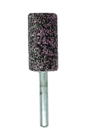 Molettina con gambo, A/AR24R5V, 20x40x6x40 mm, fig.1 (W207), corindone grigio/rosa