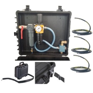Kit CLEAN AIR BOX: in valigia 71 lt, nr.3 postazioni oil free, MIDI-F/R-1/2-BSP, ErgoQIC 10 M15, CLA