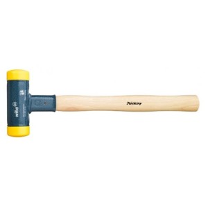 Mazza-Mod. Dead-Blow Hammer/800-nr.2 teste in poliuretano medio duro giallo da 80 mm-lunghezza 880 m