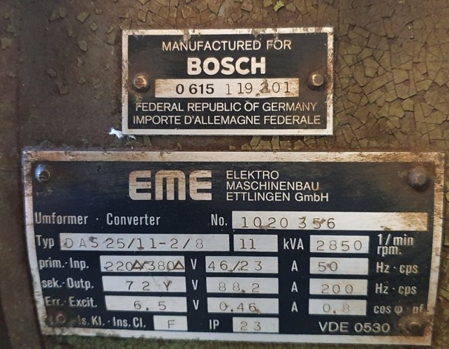 Convertitore alta frequenza, BOSCH-EME (USATO)
