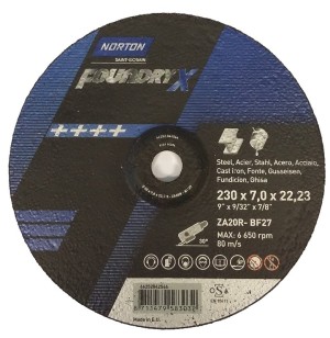 Disco da sbavo: 230x7x22,23 mm, specifica ZA20R-BF27, FOUNDRY X versione R-CONFORT