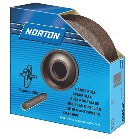 Rotolo abrasivo HANDY-ROLL 38x25 Mt, tela R222 ossido alluminio, Gr. 80