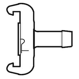 Raccordo a baionetta CLAW H13: portagomma 12,5 mm, foro 10,5 mm