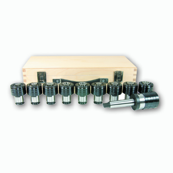 Serie nr. 8 pz portamaschi M3-M4-M5-M6-M8-M10-M12-M14 + attacco CONO MORSE 2