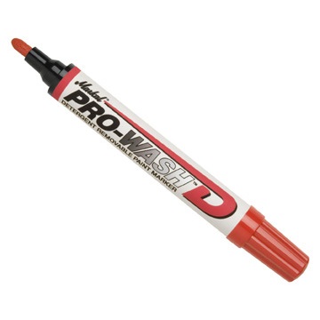 Marcatore a pittura Mod. PRO-WASH D: colore rosso, cancellabile con detergente, punta in feltro 3 mm