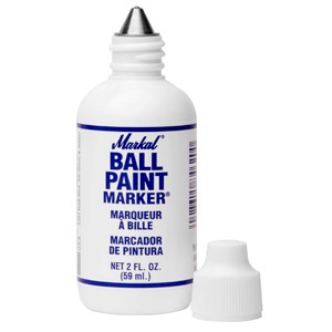 Marcatore a pittura Mod. BALL PAINT MARKER: colore bianco, in bottiglia, indelebile, punta a sfera 3