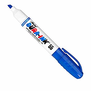 Marcatore a vernice Mod. DURA-INK 55: colore blu, indelebile, punta a scalpello 1,5-4,5 mm