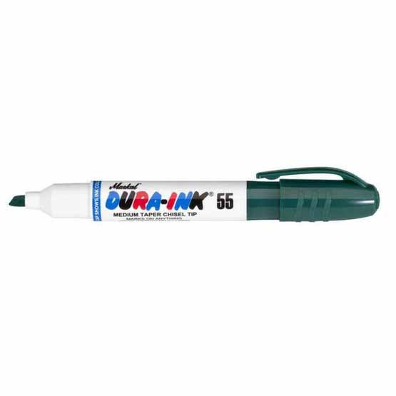 Marcatore a vernice Mod. DURA-INK 55: colore verde, indelebile, punta a scalpello 1,5-4,5 mm