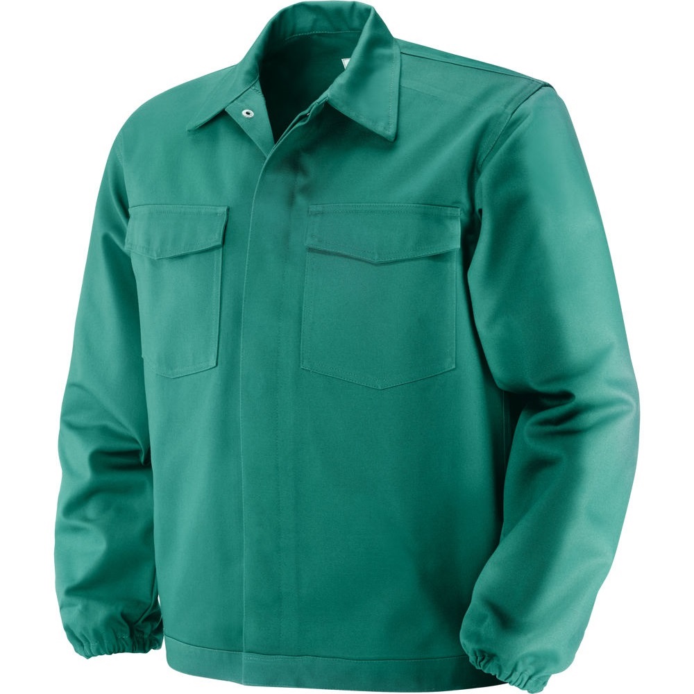 Giacca Mod. BIX: colore verde, 100% cotone ignifugo, peso 370 g/m2, polsini elasticizzati, tg. 58