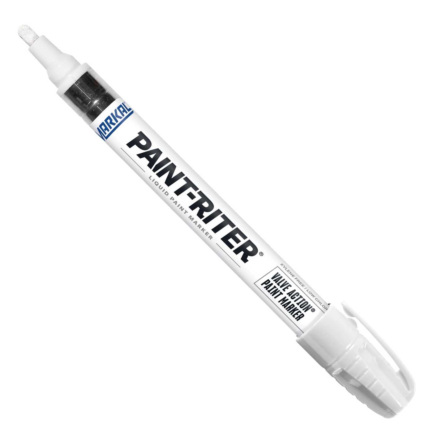 Marcatore a vernice PAINT-RITER: colore bianco, indelebile, punta in feltro 3 mm