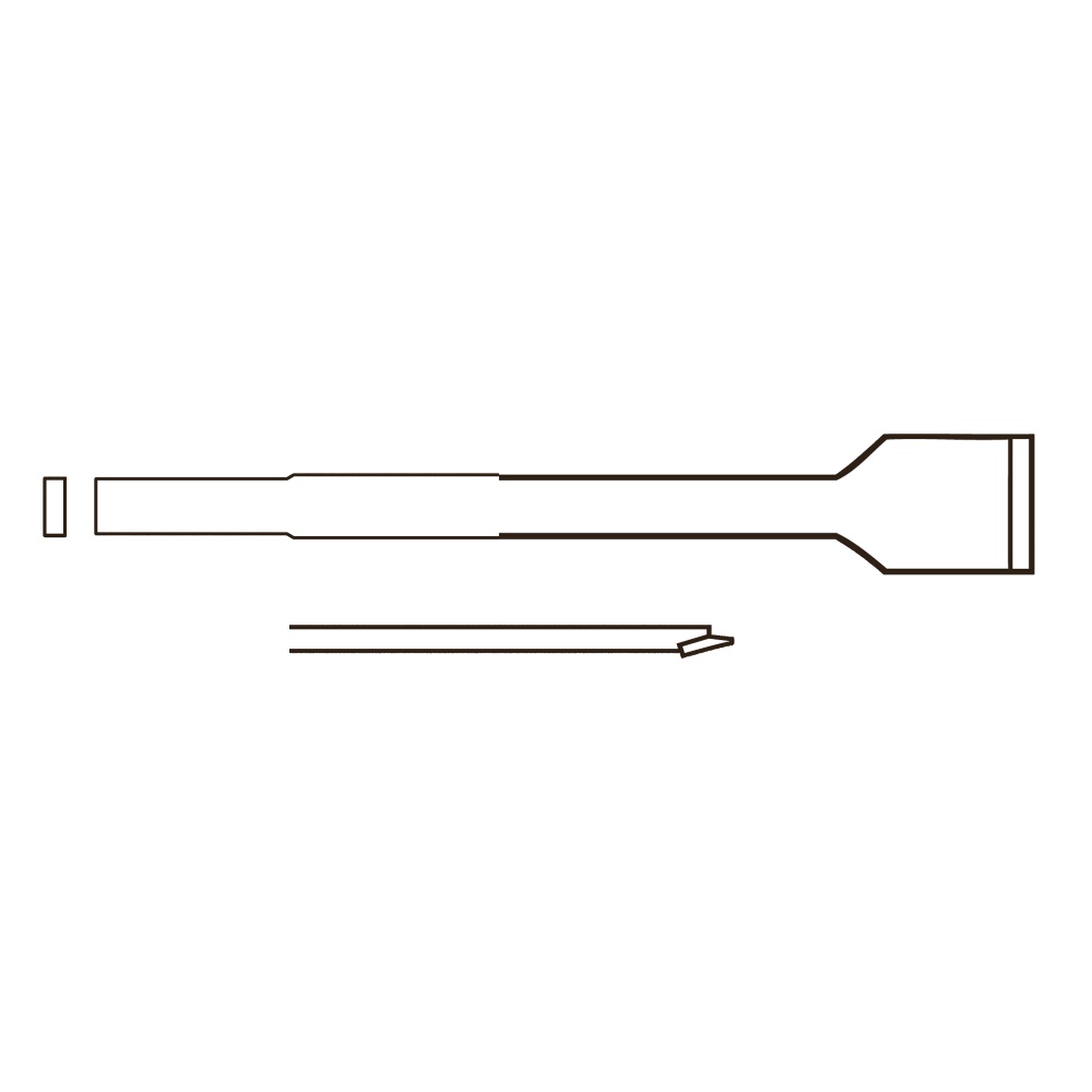 Utensile a scalpello piatto largo : attacco quadro, larghezza 64 mm, lunghezza 178 mm (P2520, P2550,