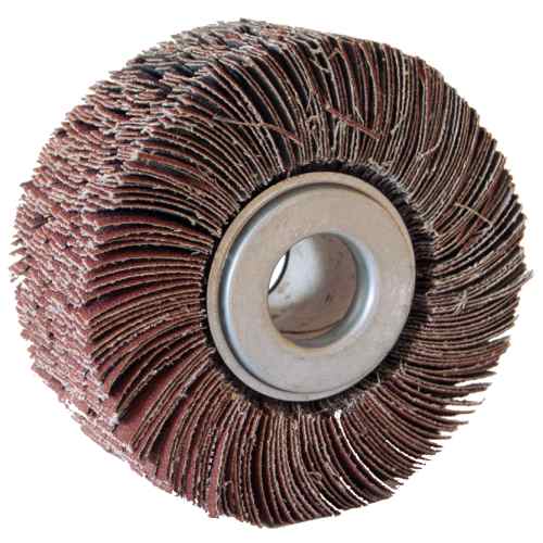 Ruota lamellare frastagliata con flangia 100x30x25 mm, tela LS309X Klingspor, Gr. 60