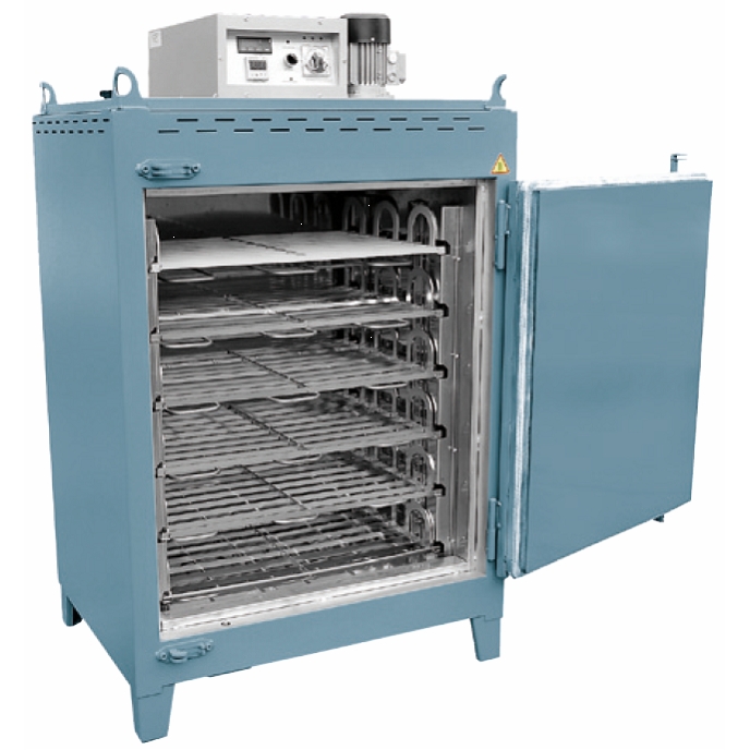 Forno per essiccamento elettrodi F6: potenza 9.000W, trifase 380V - 50/60 Hz, capacità carico 404 Kg