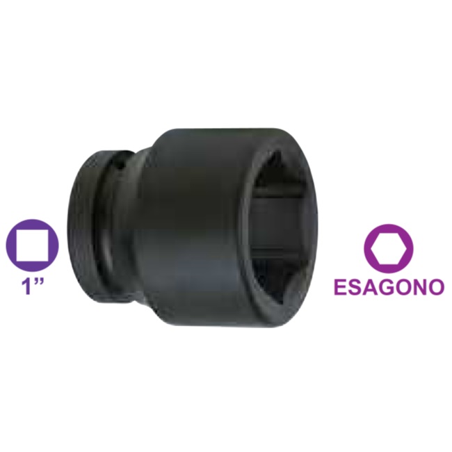 Bussola: esagono 30 mm, attacco quadro 1", lunghezza 60 mm