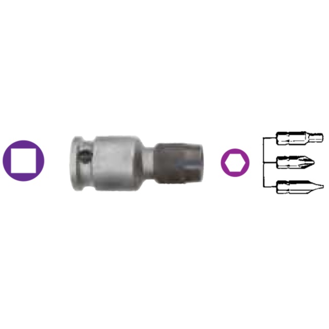 Mandrino con sgancio rapido: attacco quadro femmina 3/8", lunghezza 36 mm, per attacco inserti esago