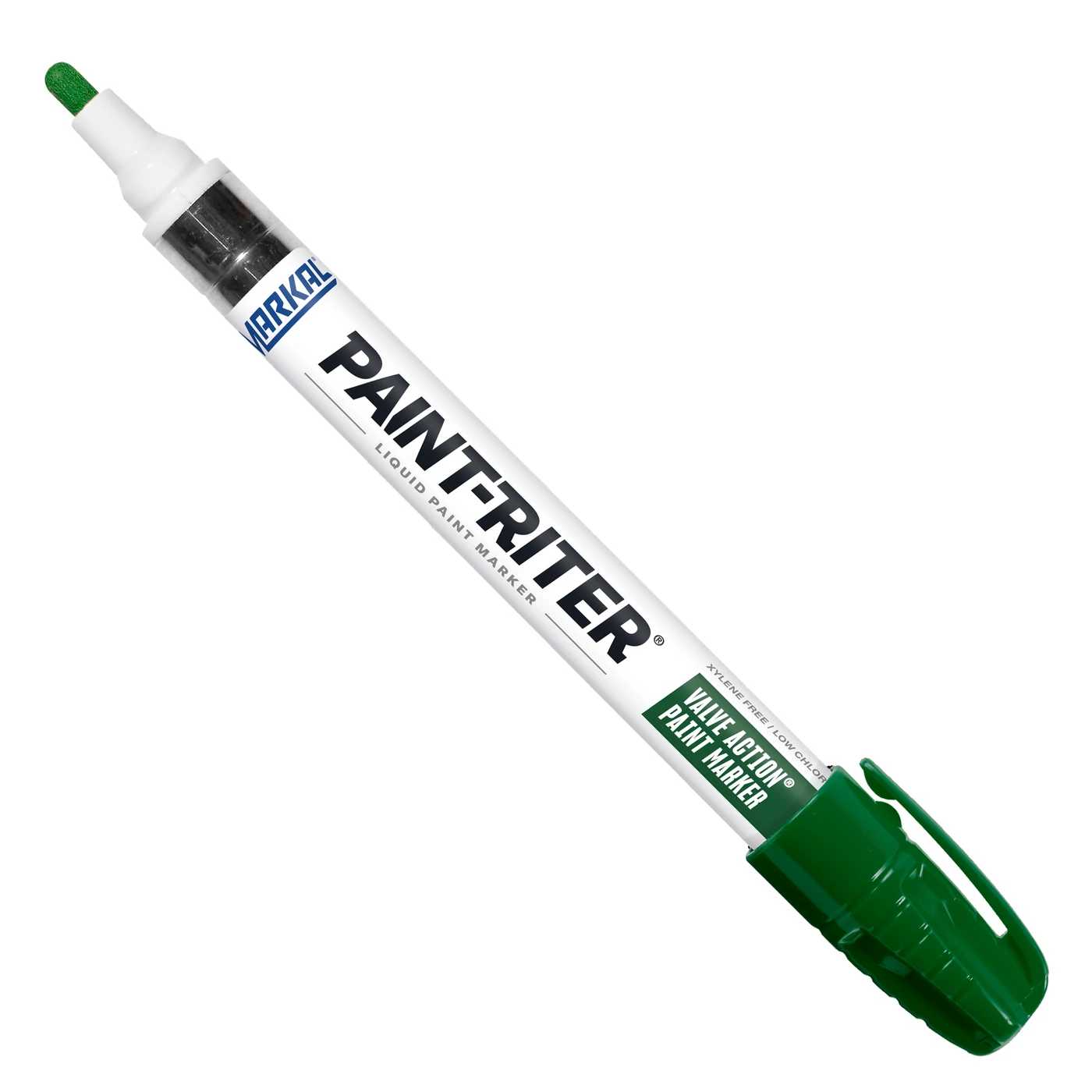 Marcatore a vernice PAINT-RITER: colore verde, indelebile, punta in feltro 3 mm