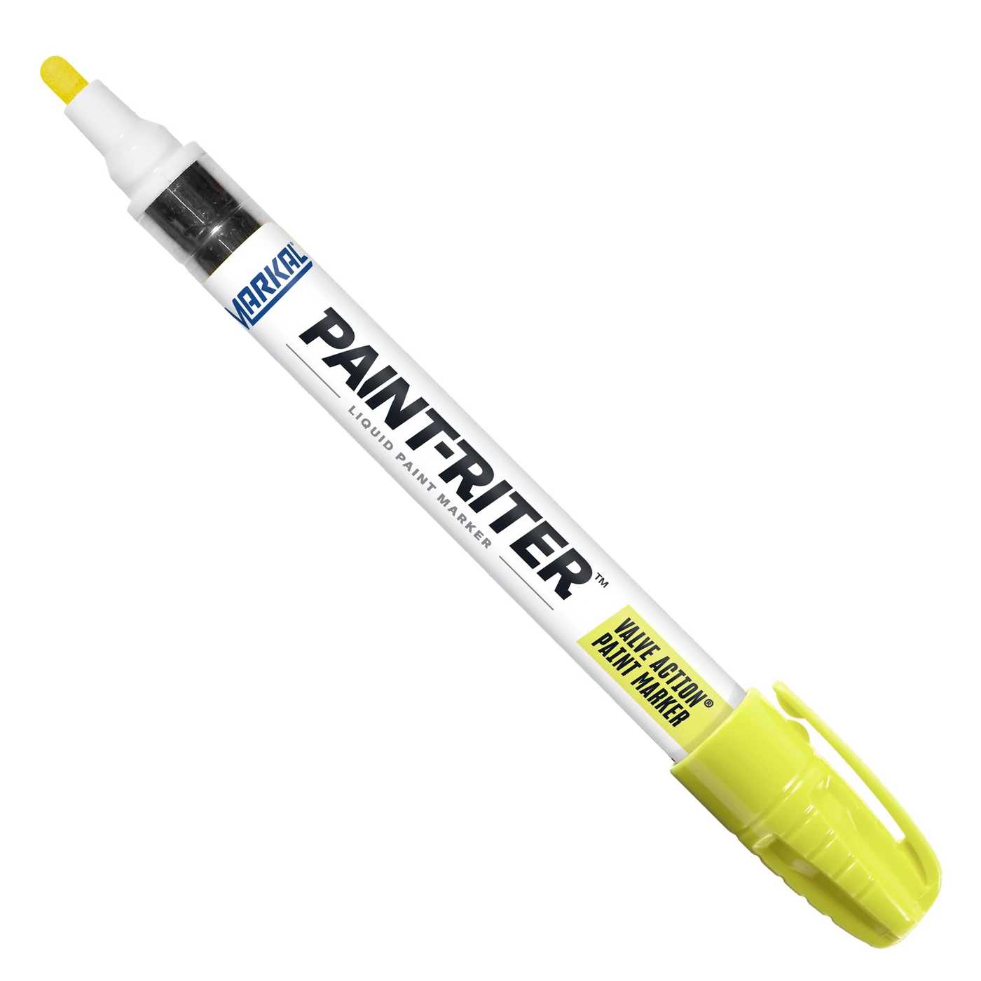 Marcatore a vernice PAINT-RITER: colore giallo fluo, indelebile, punta in feltro 3 mm