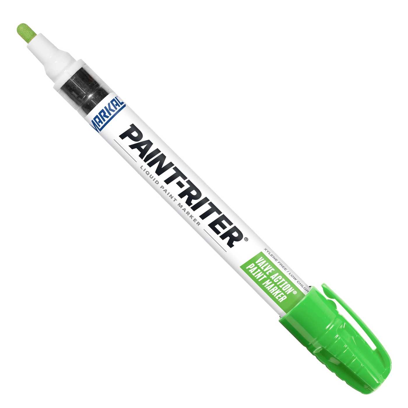 Marcatore a vernice PAINT-RITER: colore verde fluo, indelebile, punta in feltro 3 mm