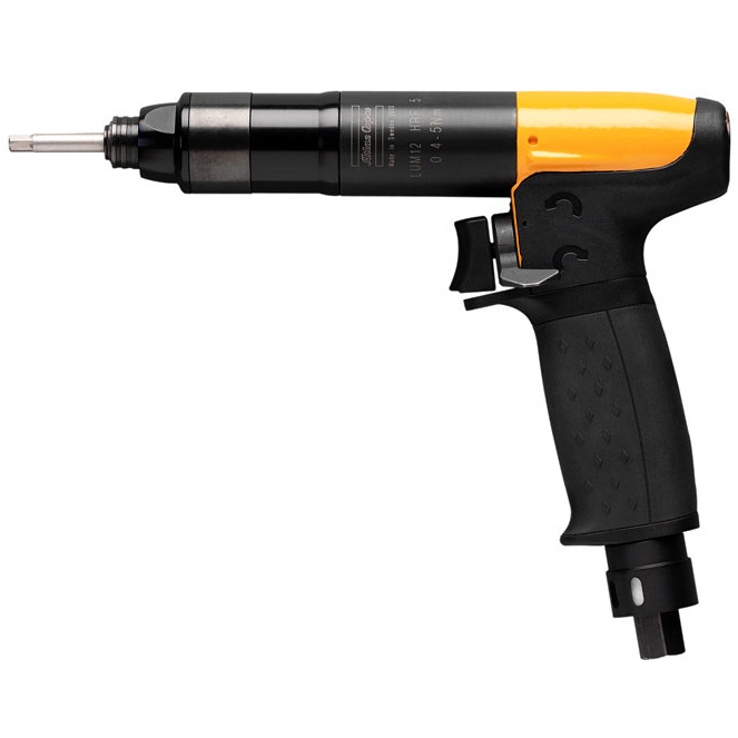 Cacciavite a pistola Mod. LUM12 HRX8: range coppia 1,5-8 Nm, velocità a vuoto 500 r/min, peso 0,7 Kg