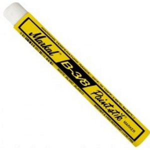 Marcatore a vernice Mod. B-3/8: colore giallo, a bastoncino, D. 9,5 mm, lunghezza 115 mm, resistente