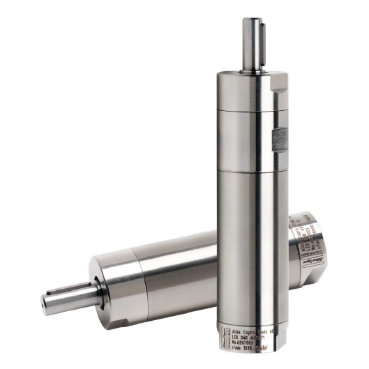 Motore pneumatico Mod. LZB34-RL-AR043-11: lubrification free, a palette, in acciaio inox, albero a c