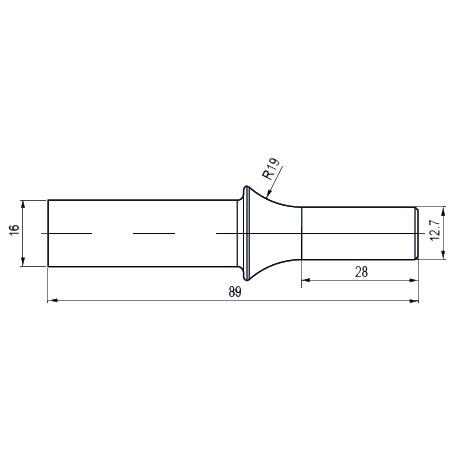 Butteruola semifinita: gambo 12,7 mm (RRH10P, RRH12P, RRH14P)