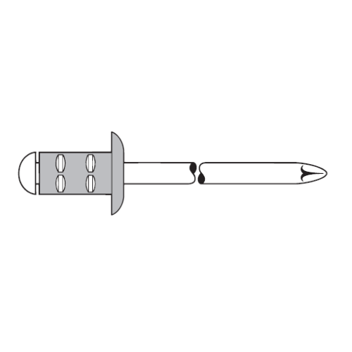 Rivetto POLYGRIP: corpo D. 3,2x8 mm, testa bombata, corpo AlMg 2,5, chiodo A2 acciaio inox, foro D. 