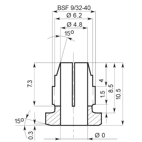 Pinza D. 1 mm per Mod. con capacità 5 mm linea LBV11, LBV16, LBV36, linea BHM-5-0