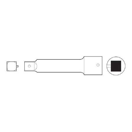 Prolunga: quadro maschio 3/4", attacco quadro 3/4", D. 38,5 mm, lunghezza 330 mm