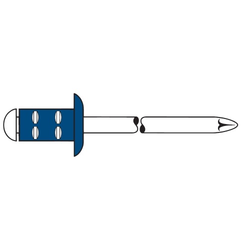 Rivetto POLYGRIP: corpo D. 4x17 mm, testa bombata, corpo acciaio zincato, chiodo acciaio zincato, fo