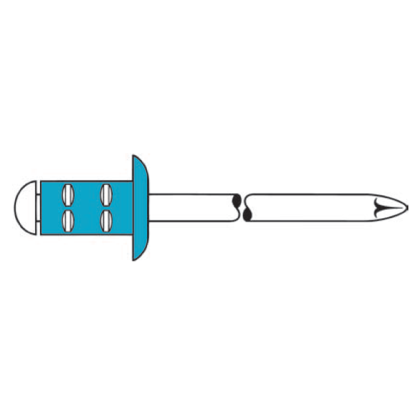 Rivetto POLYGRIP: corpo D. 4x17 mm, testa bombata, corpo A2 acciaio inox, chiodo A2 acciaio inox, fo