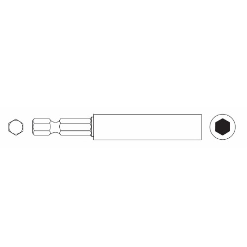 Supporto bit: magnetico, impronta esagonale 1/4", esagono 1/4", D. 11,1 mm, lunghezza 75 mm