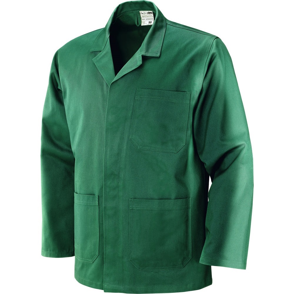 Giacca Mod. SUPERMASSAUA: colore verde, 100% cotone sanforizzato, peso 270 g/m2, maniche a giro, tg.