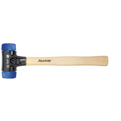 Martello Mod. Safety Soft-face Hammer/832_3: manico in legno, nr.2 teste tonde in elastomero soft bl