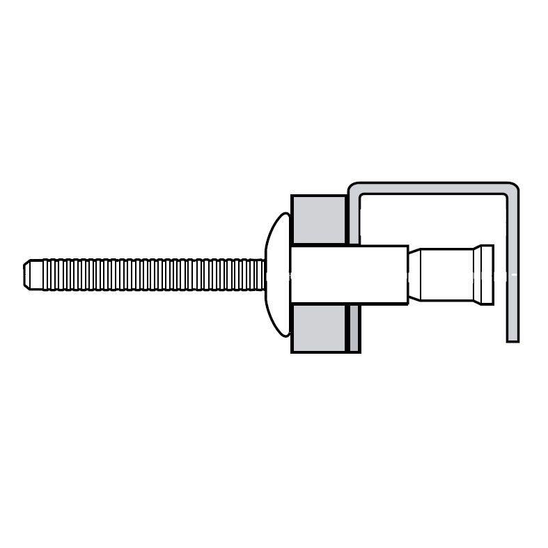 Rivetto MONOBOLT 2711: corpo 6,4x23,7 mm, testa bombata, corpo acciaio inox, chiodo acciaio inox, sp