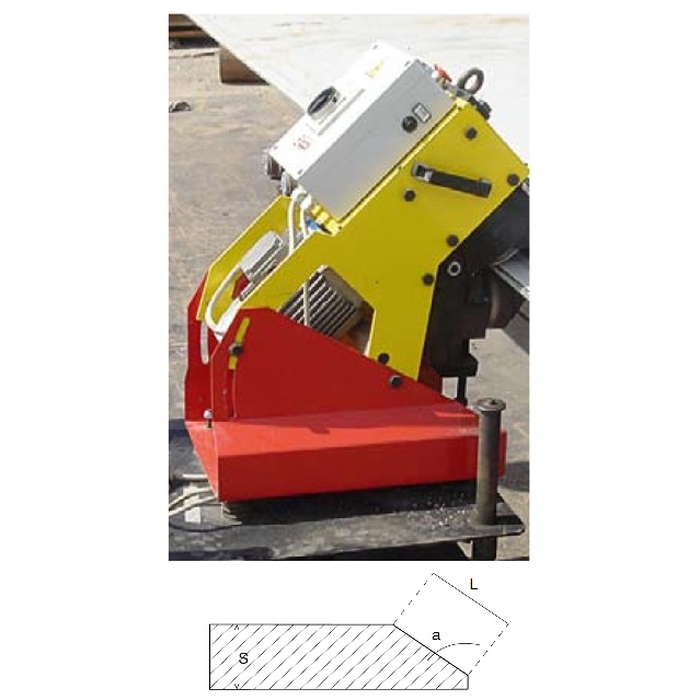 Smussatrice per lamiere Mod. CHALLENGE 15: potenza 800W, velocità di smusso 1,5-3 Mt/min, spessore l