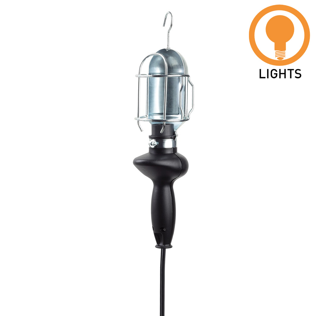 Lampada portatile Mod. GIROLIGHT: lunghezza cavo 10 Mt, max 230V, conduttori 2x1 mm2, potenza max 60