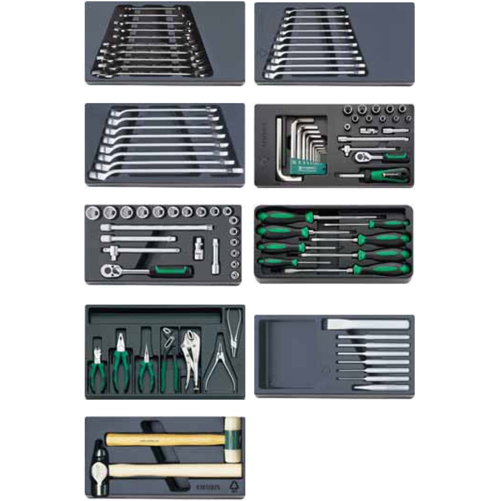 Kit STD Mod. 808/9: nr.102 utensili con impronte 9x1/3 e 1x3/3 (tot. 4 cassetti), per carrello Mod. 