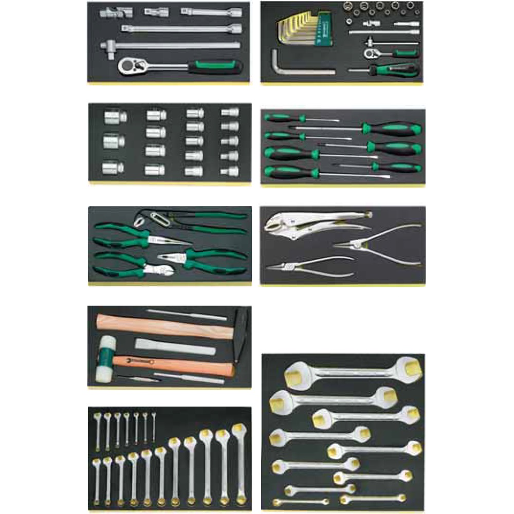 Kit Mod. 806/9 TCS: nr.98 utensili con impronte TCS 7x1/3, 1x2/3 e 1x3/3 (tot. 4 cassetti), per carr