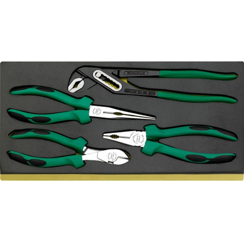 Kit assortimento utensili TCS: nr.1 pinza universale, nr.1 pinza con becchi mezzotondi con tagliente