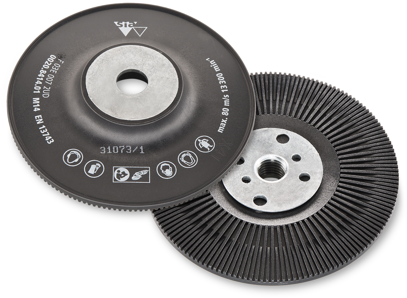 Platorello serie TURBO PAD II: M14, D. 180 mm, gr. 36 e 60