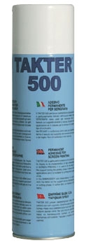 Adesivo spray per tessile Mod. TAKTER 500: bomboletta spray da 500 ml, removibile media