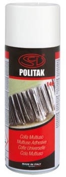 Colla spray universale Mod. POLITAK: bomboletta spray da 400 ml, removibile debole