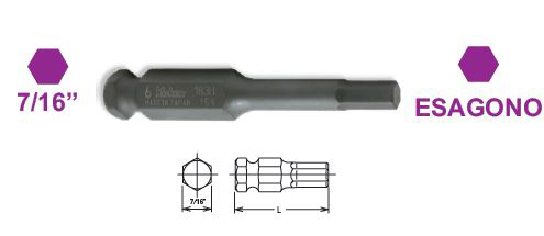 Inserto: attacco esagonale 11 mm, esagono 10 mm, lunghezza 75 mm