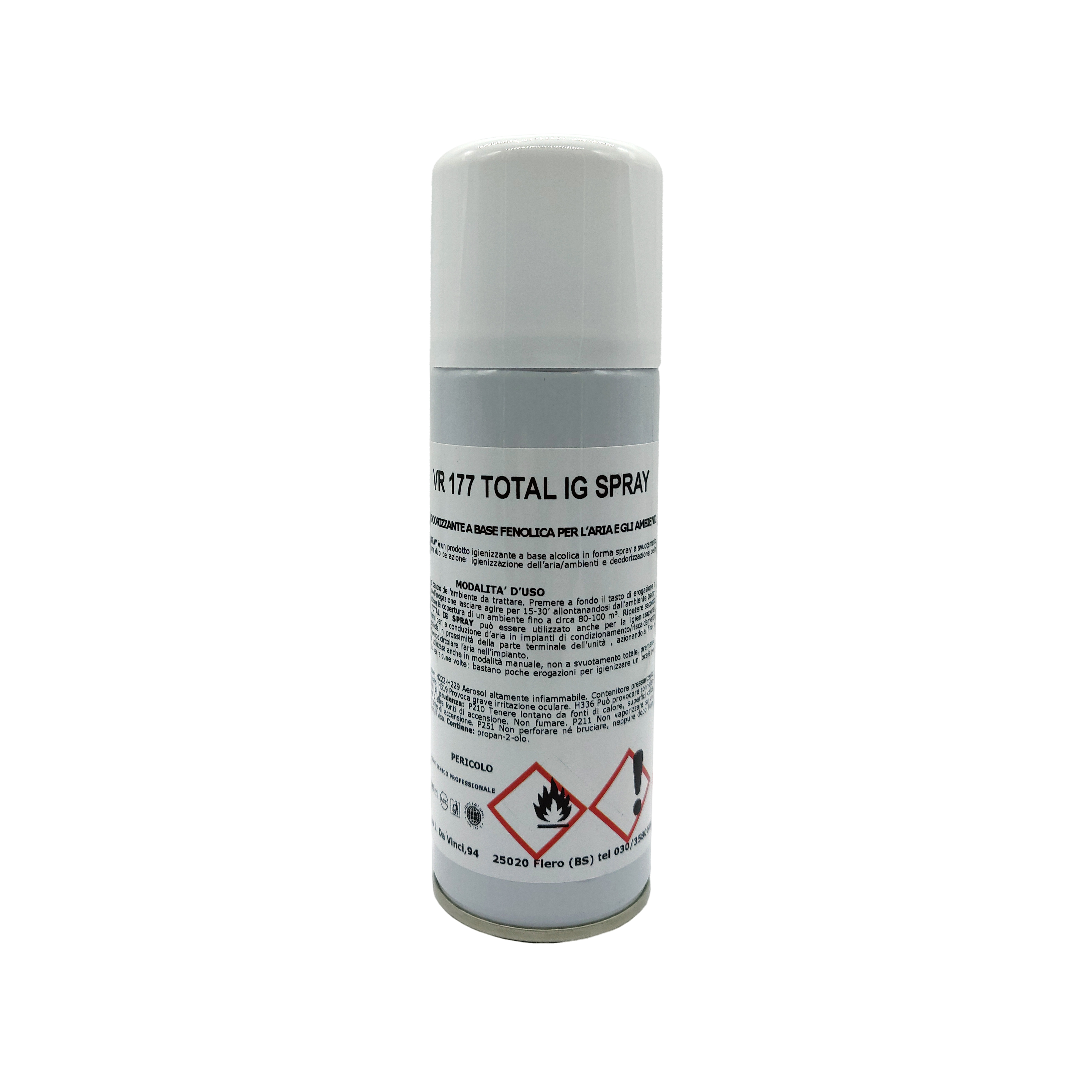 Igienizzante deodorizzante spray a base fenolica Mod. VR 177 TOTAL IG SPRAY: igienizzazione aria e a