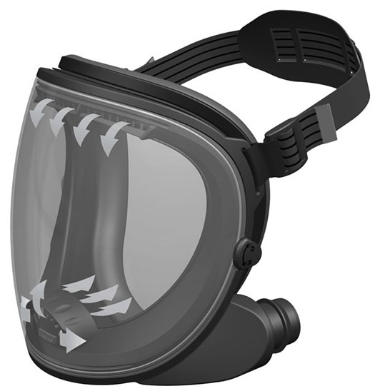 Visiera protettiva UNIMASK: in neoprene, colore nero